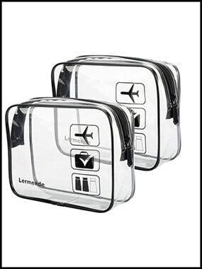 TSA Approved Clear Toiletry Bag Quart Size Travel Carry On 2Pcs
